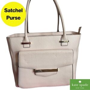 KATE SPADE ♠️ Light Blush Pink/Ivory Satchel Purse, Handles, Gold Hardware💓